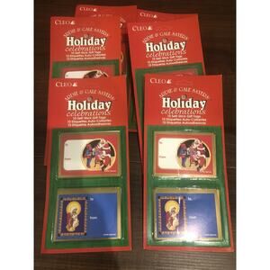 Vintage Stick On Christmas Gift Tags Pack Of 6 With 10 Each= 60 Total New NOS